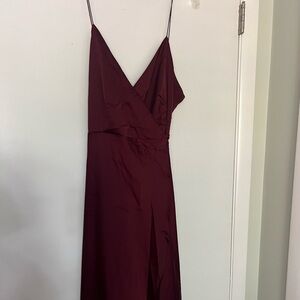 Long maroon dress!